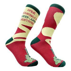 Women's Have Yourself A Merry Juana Christmas Socks Funny 420 Xmas Weed Smokers